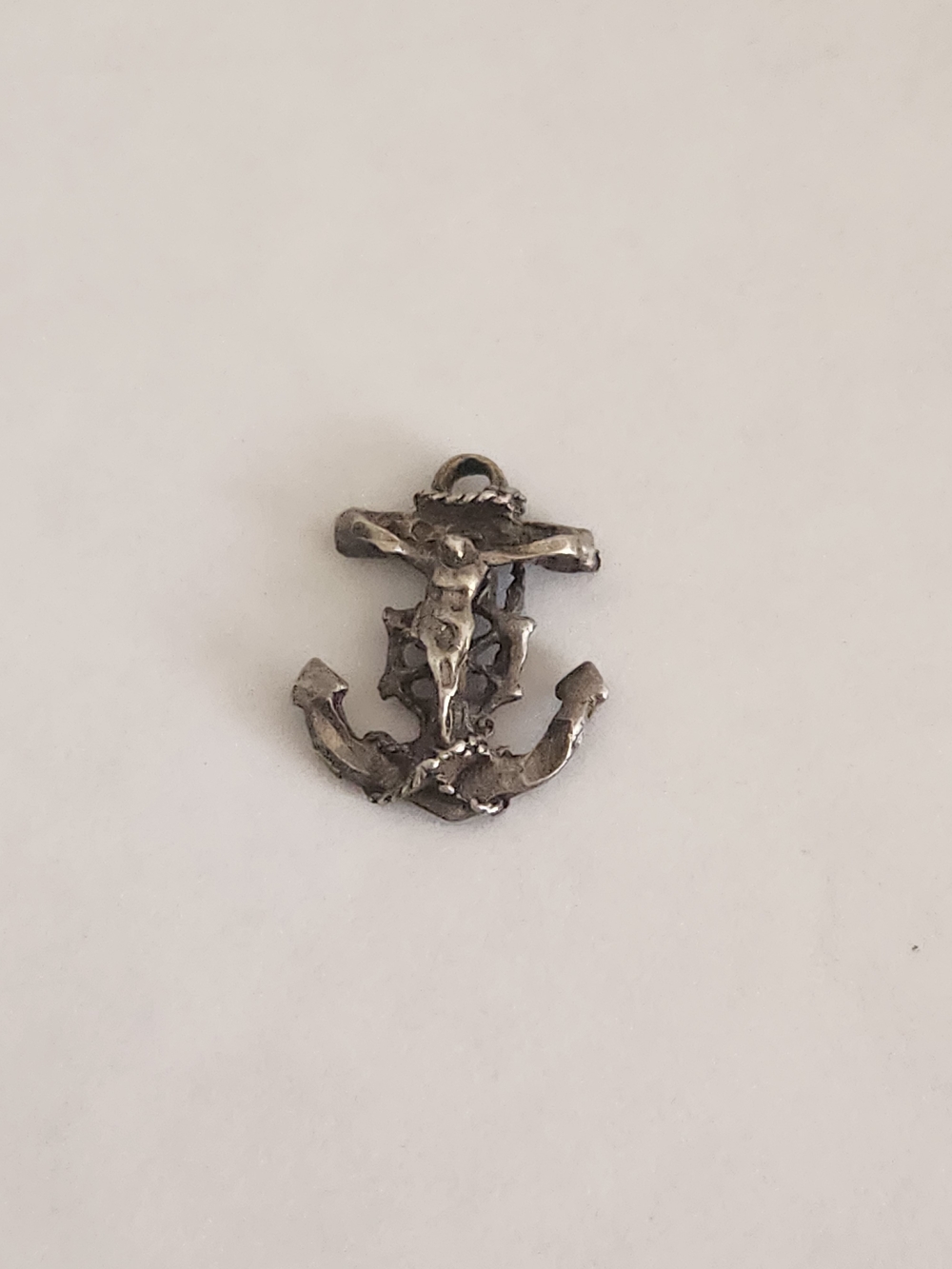 Sterling Silver Anchor Crucifix Pendant